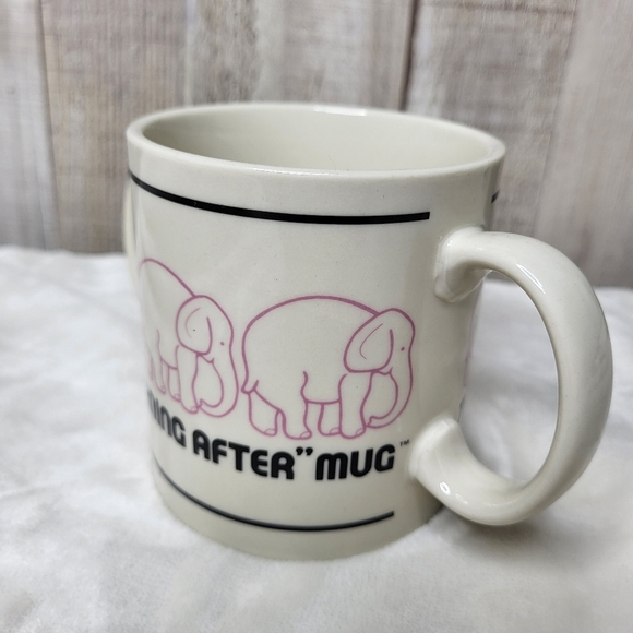 The Morning After Elephant Design Mug - Pink and White - Picture 3 of 7